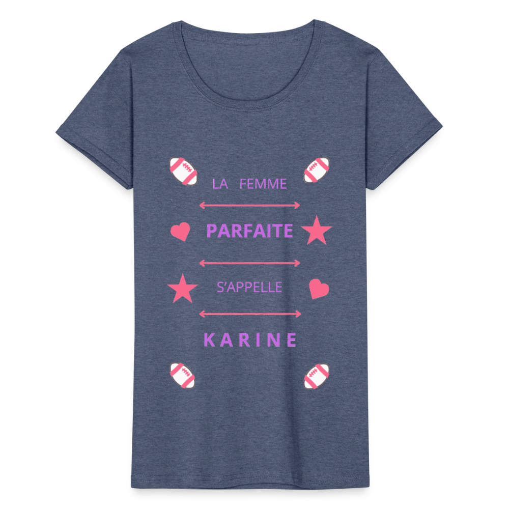 T-shirt Femme Fruit of the Loom - marine chiné