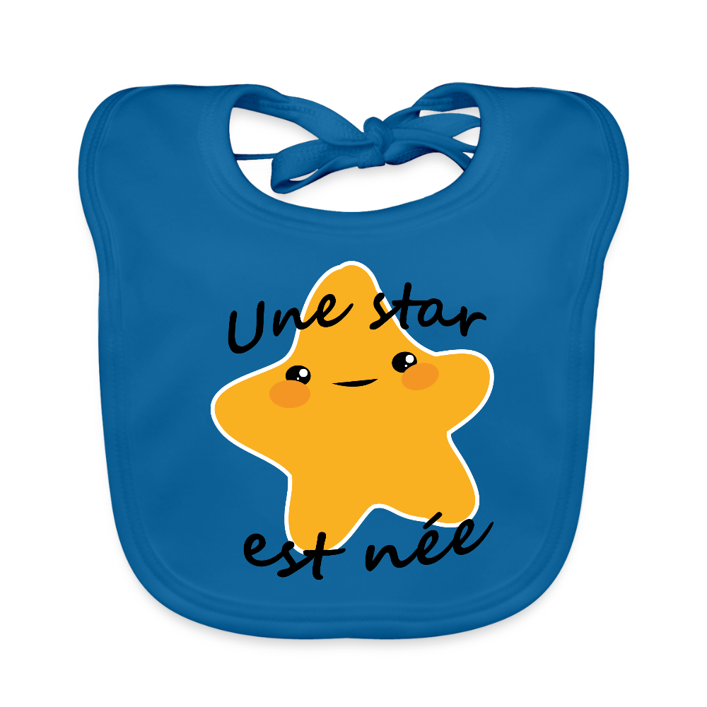 Bavoir bio Bébé - bleu paon