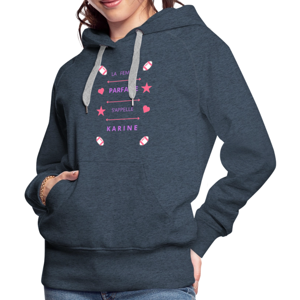 Sweat-shirt à capuche Premium pour femmes - bleu jeans