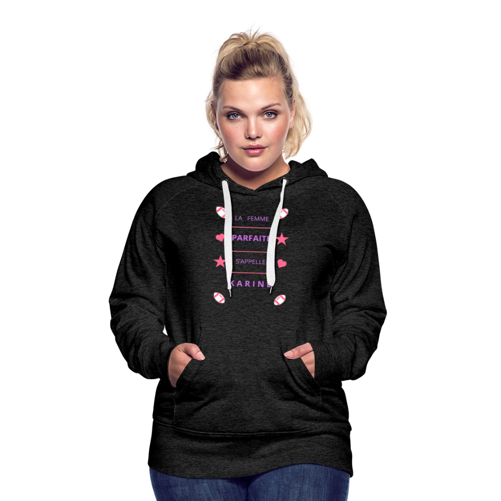 Sweat-shirt à capuche Premium pour femmes - charbon