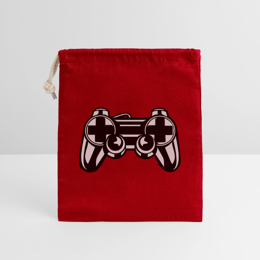 Sac cadeau en coton avec cordon (25 x 30 cm) - rouge