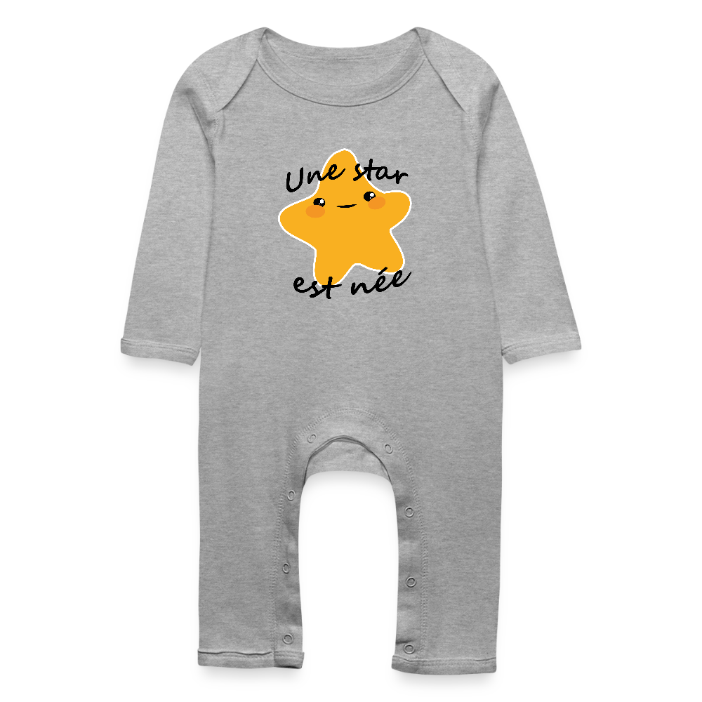 Grenouillère bio Bébé - gris chiné