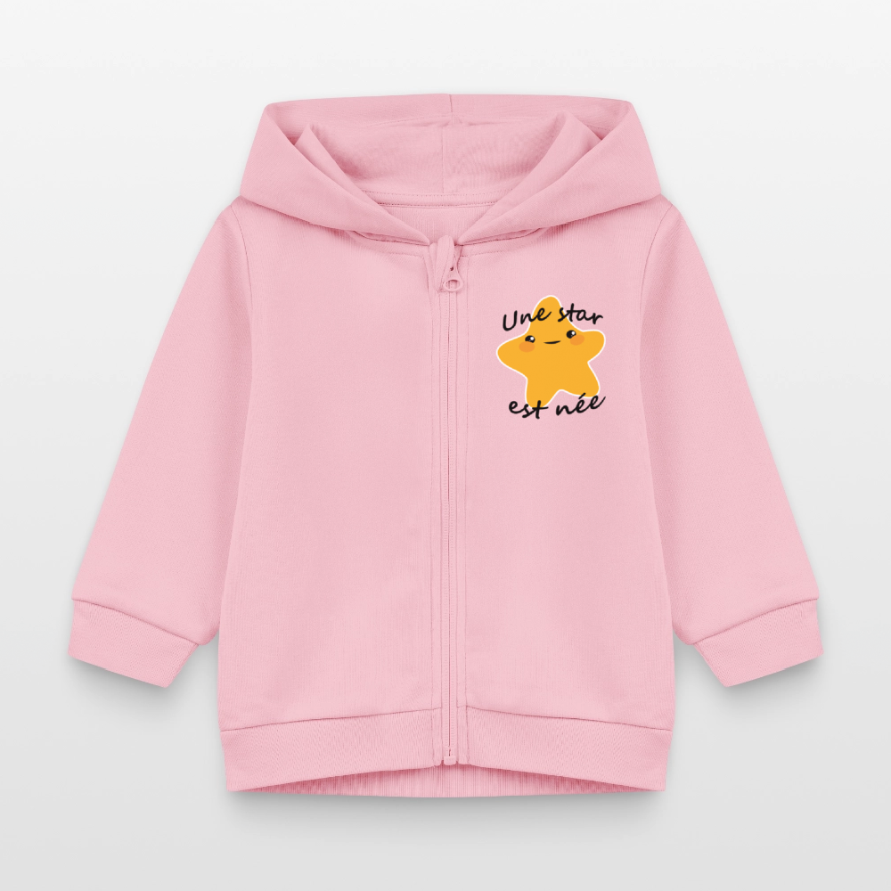 Veste à capuche bio CONNECTOR Stanley/Stella Bébé - rose pâle