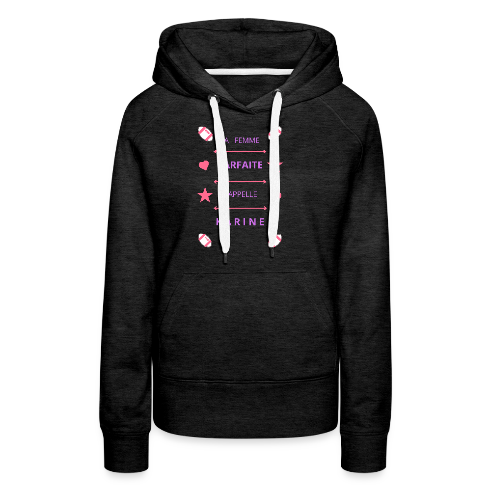 Sweat-shirt à capuche Premium pour femmes - charbon