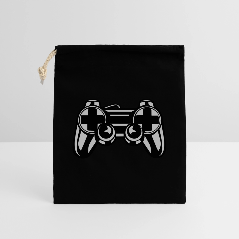Sac cadeau en coton avec cordon (25 x 30 cm) - noir