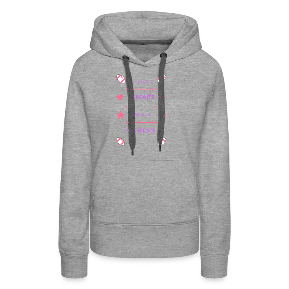 Sweat-shirt à capuche Premium pour femmes - gris chiné