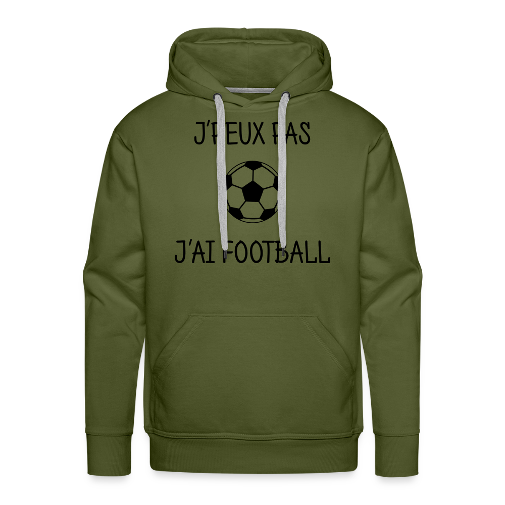 Sweat-shirt à capuche Premium pour hommes - vert olive