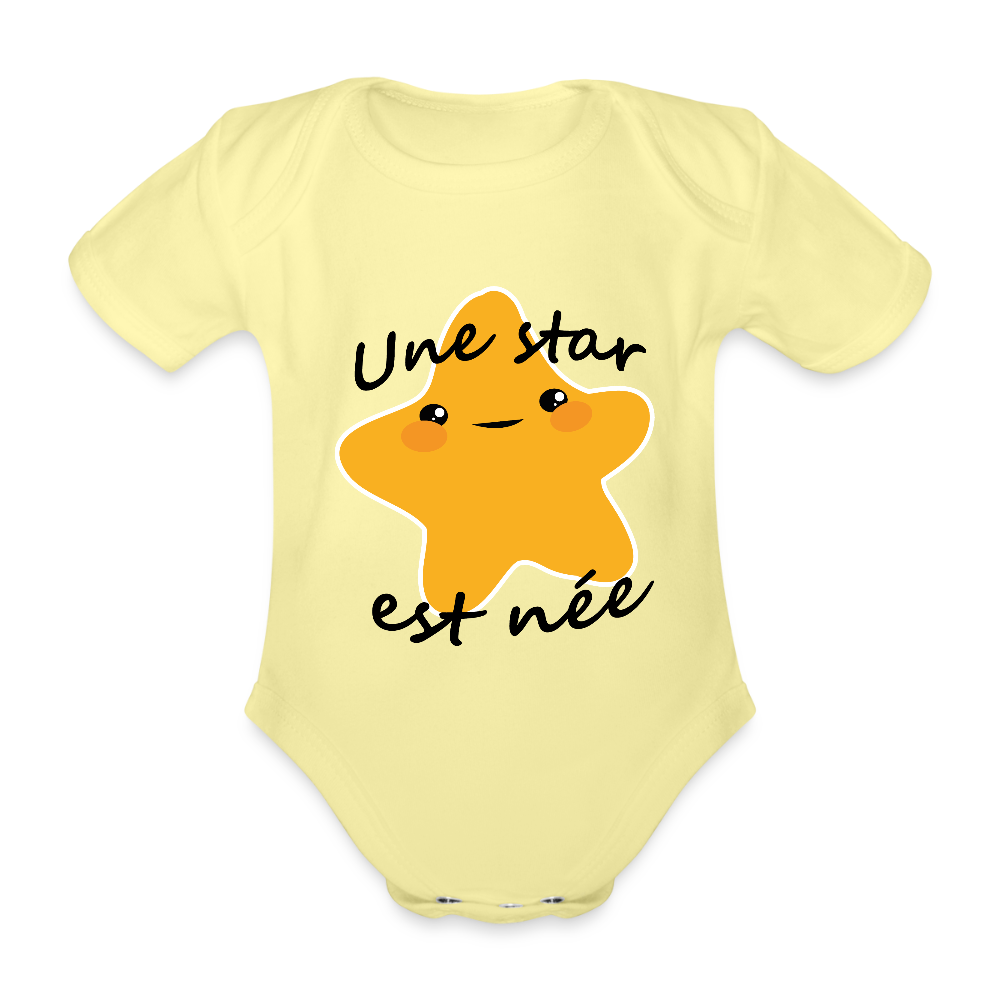 Body Bébé bio manches courtes - jaune délavé