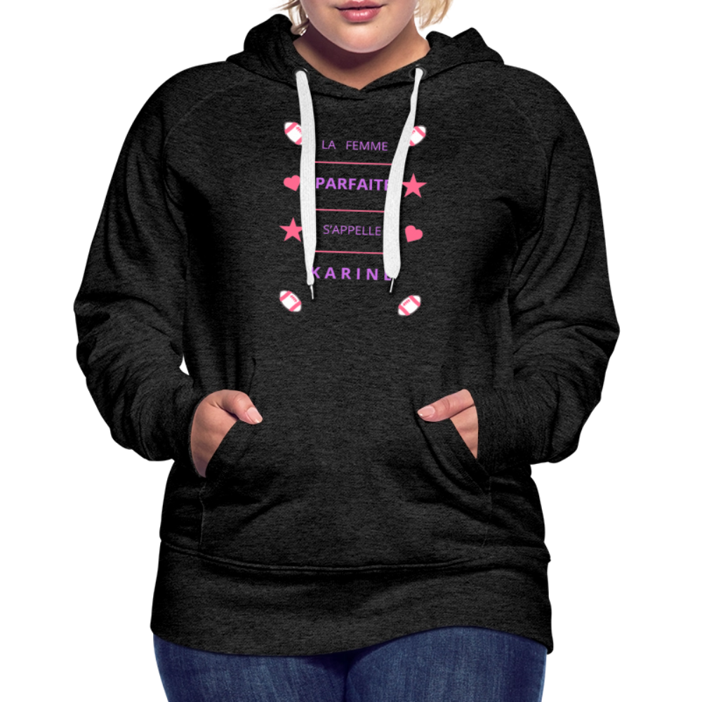 Sweat-shirt à capuche Premium pour femmes - charbon