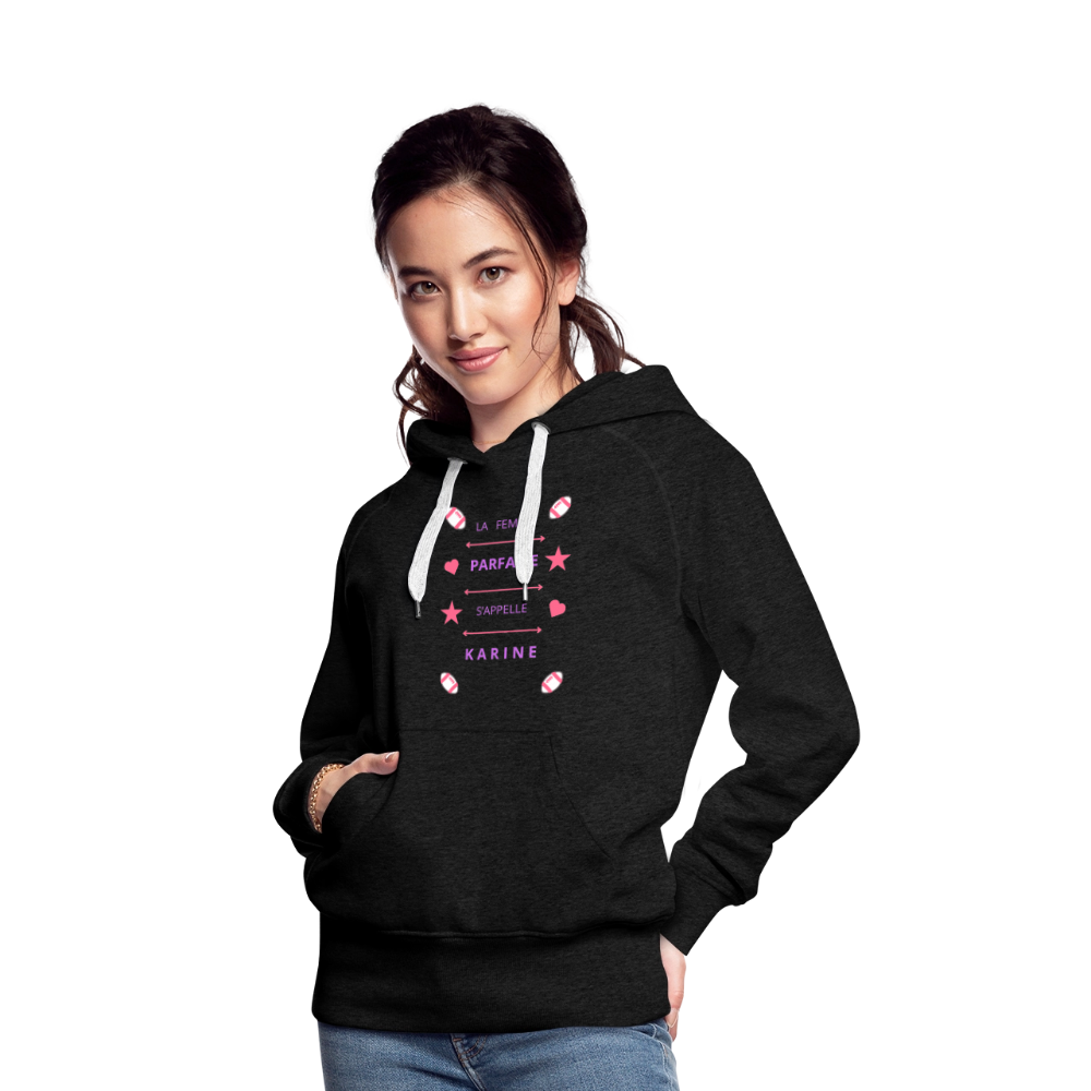 Sweat-shirt à capuche Premium pour femmes - charbon