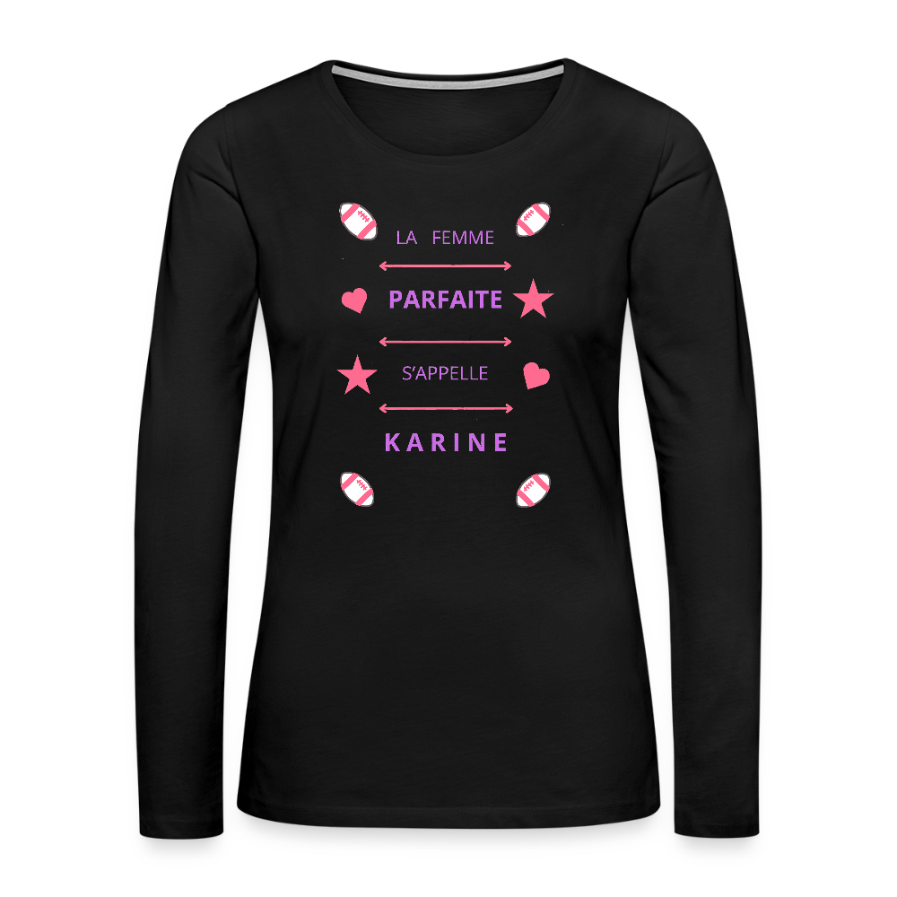 T-shirt manches longues Premium Femme - noir