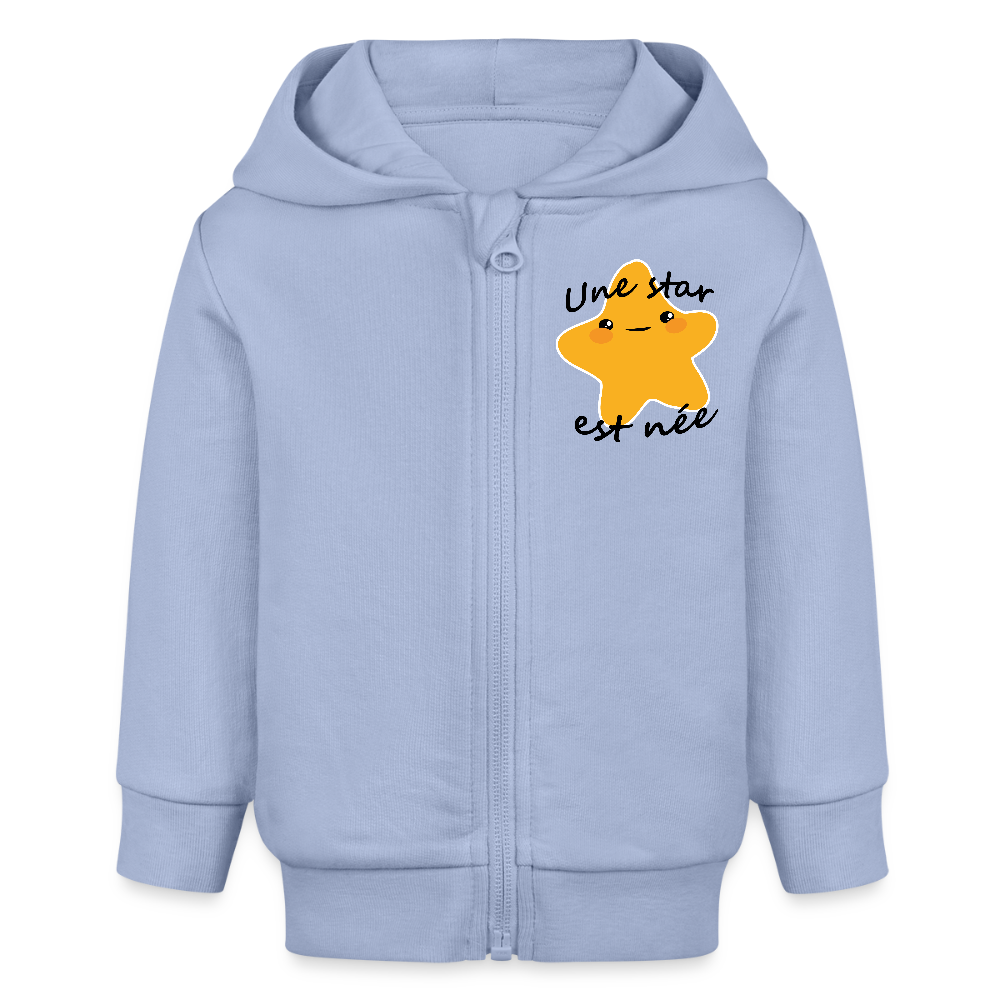 Veste à capuche bio CONNECTOR Stanley/Stella Bébé - ciel
