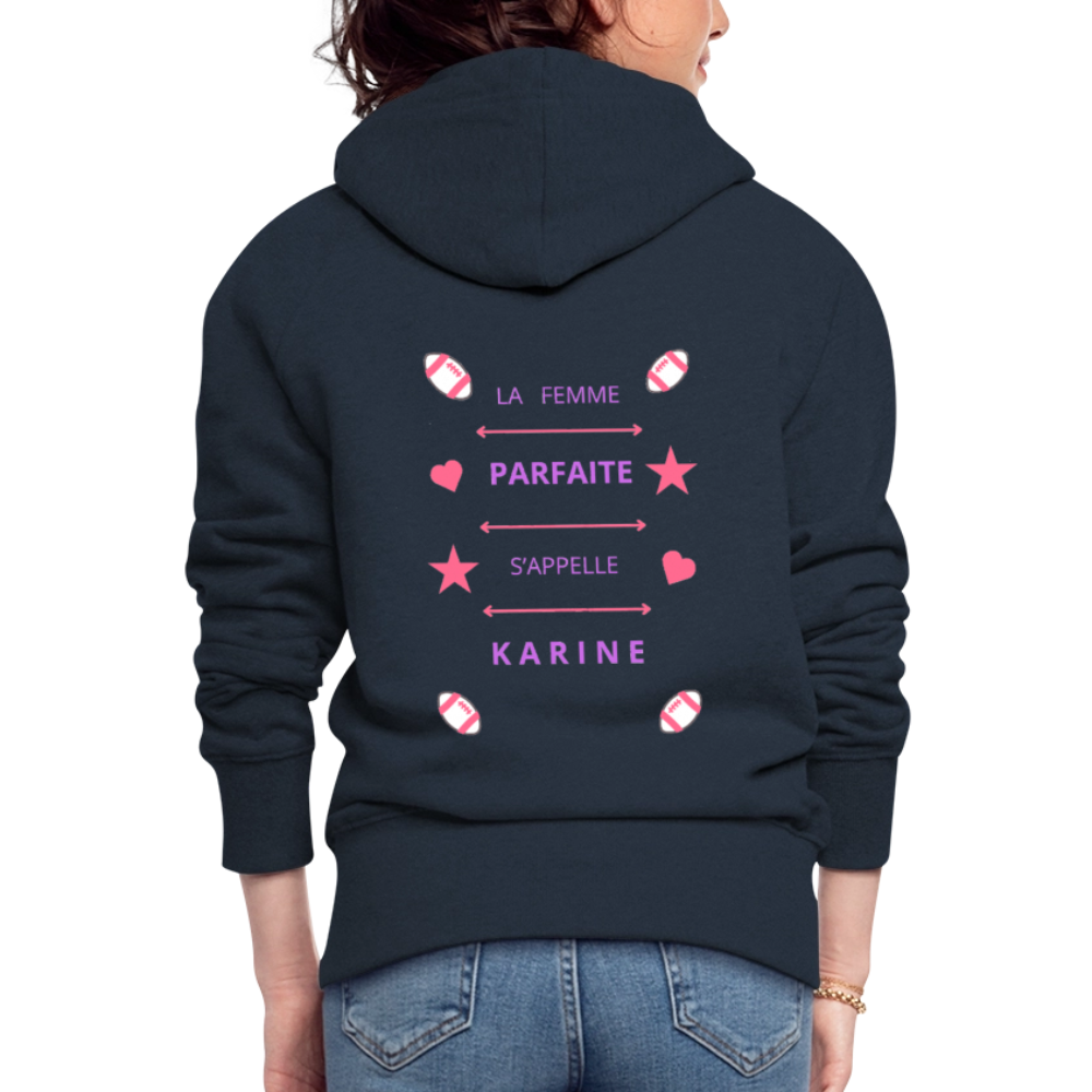 Veste à capuche Premium Femme - marine