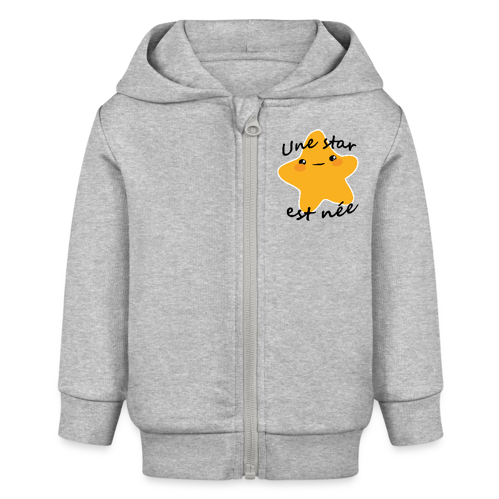 Veste à capuche bio CONNECTOR Stanley/Stella Bébé - gris chiné
