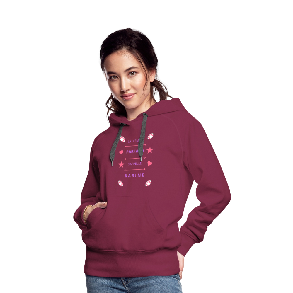 Sweat-shirt à capuche Premium pour femmes - bordeaux