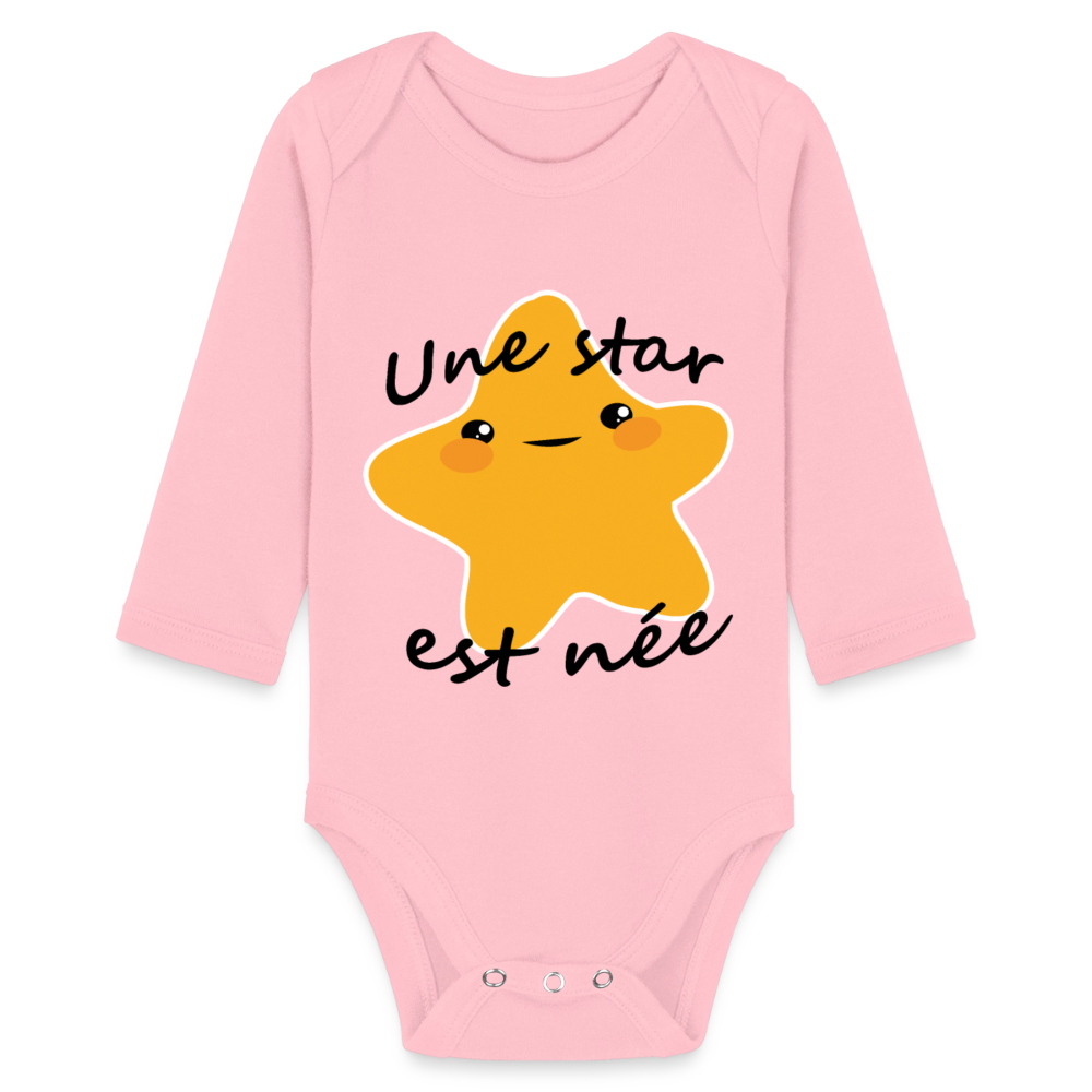Body Bébé bio manches longues - rose clair