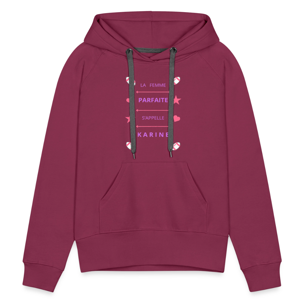 Sweat-shirt à capuche Premium pour femmes - bordeaux
