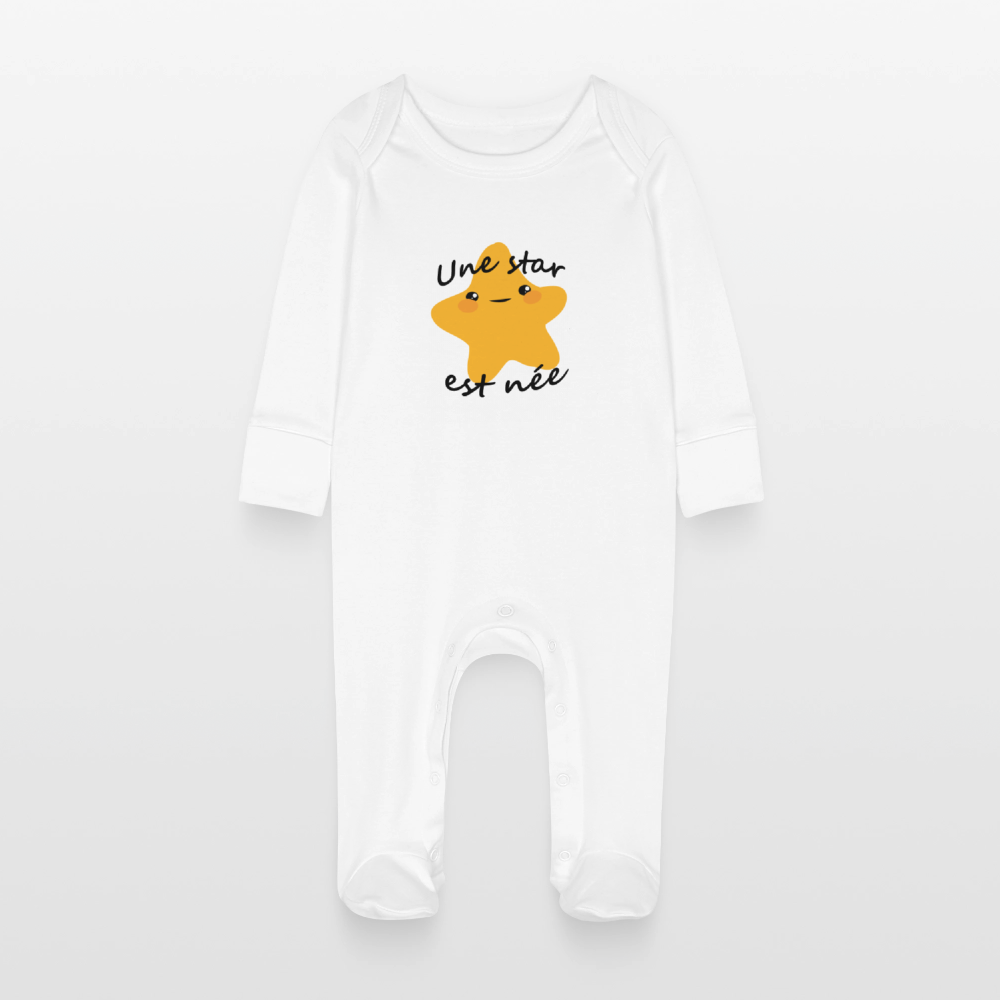 Grenouillère bio avec gants Bébé - blanc