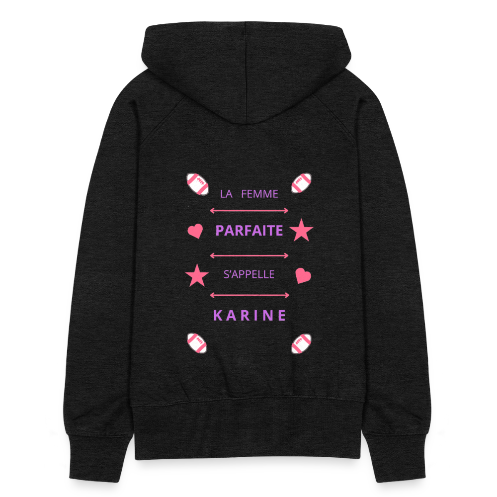 Veste à capuche Premium Femme - charbon