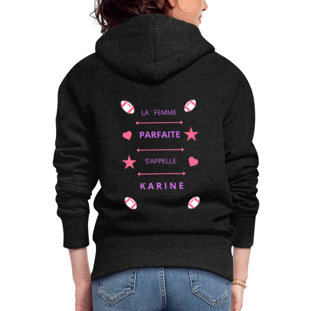 Veste à capuche Premium Femme - charbon