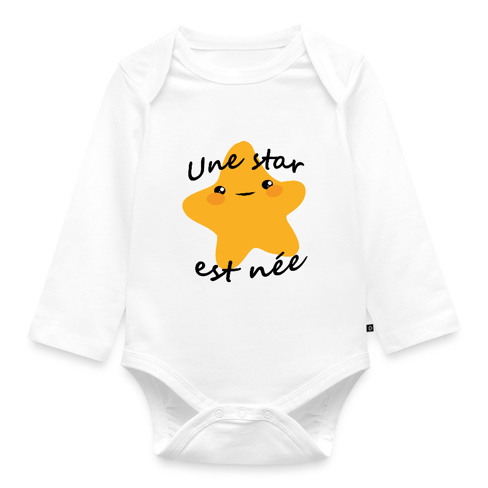 Body Bébé bio manches longues - blanc