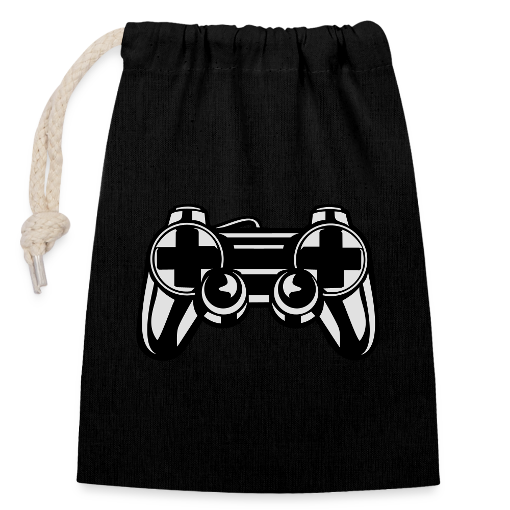 Sac cadeau en coton avec cordon (14 x 20 cm) - noir