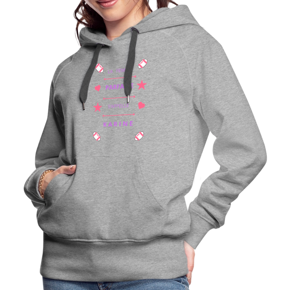 Sweat-shirt à capuche Premium pour femmes - gris chiné
