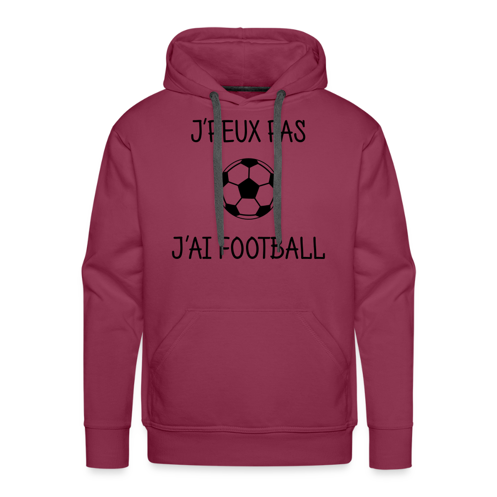 Sweat-shirt à capuche Premium pour hommes - bordeaux