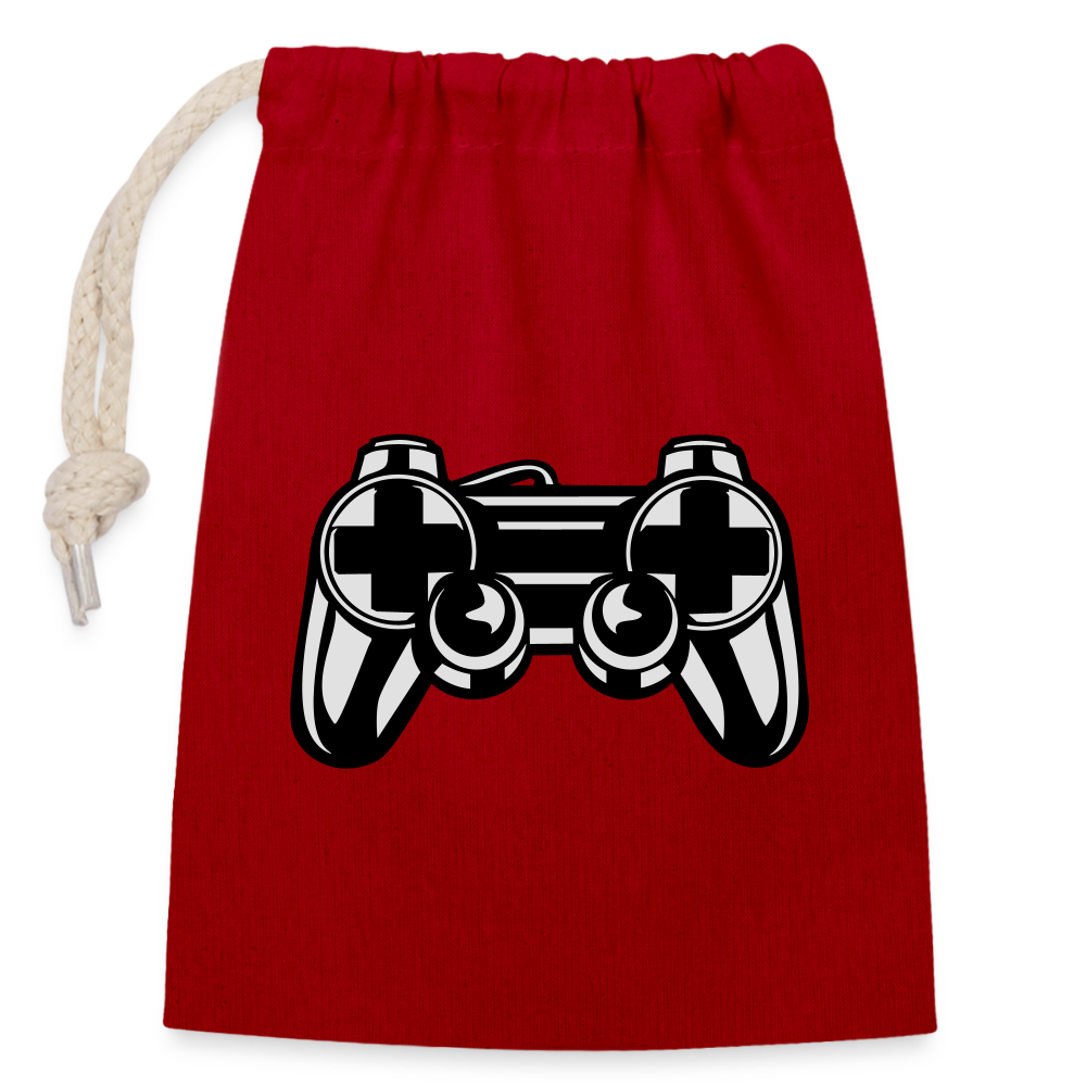 Sac cadeau en coton avec cordon (14 x 20 cm) - rouge