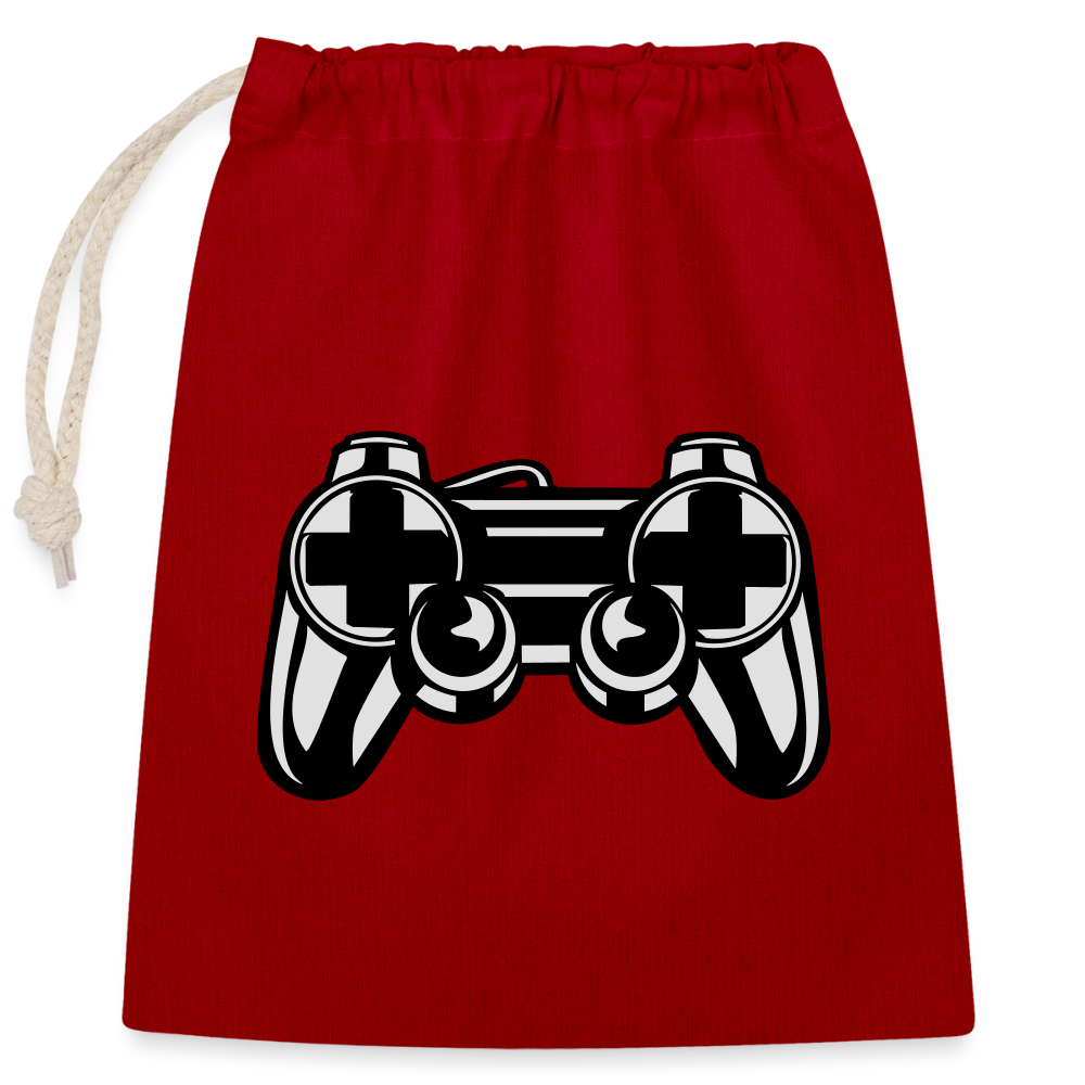 Sac cadeau en coton avec cordon (25 x 30 cm) - rouge