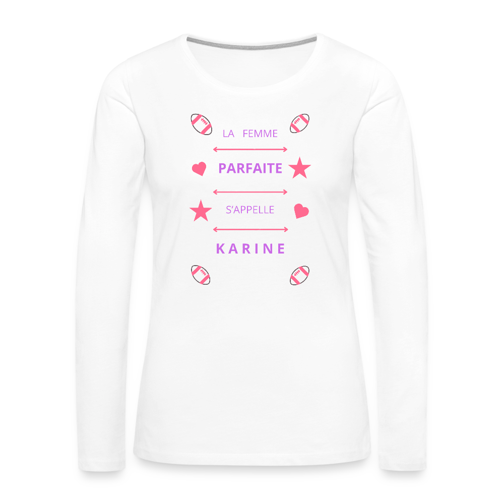 T-shirt manches longues Premium Femme - blanc