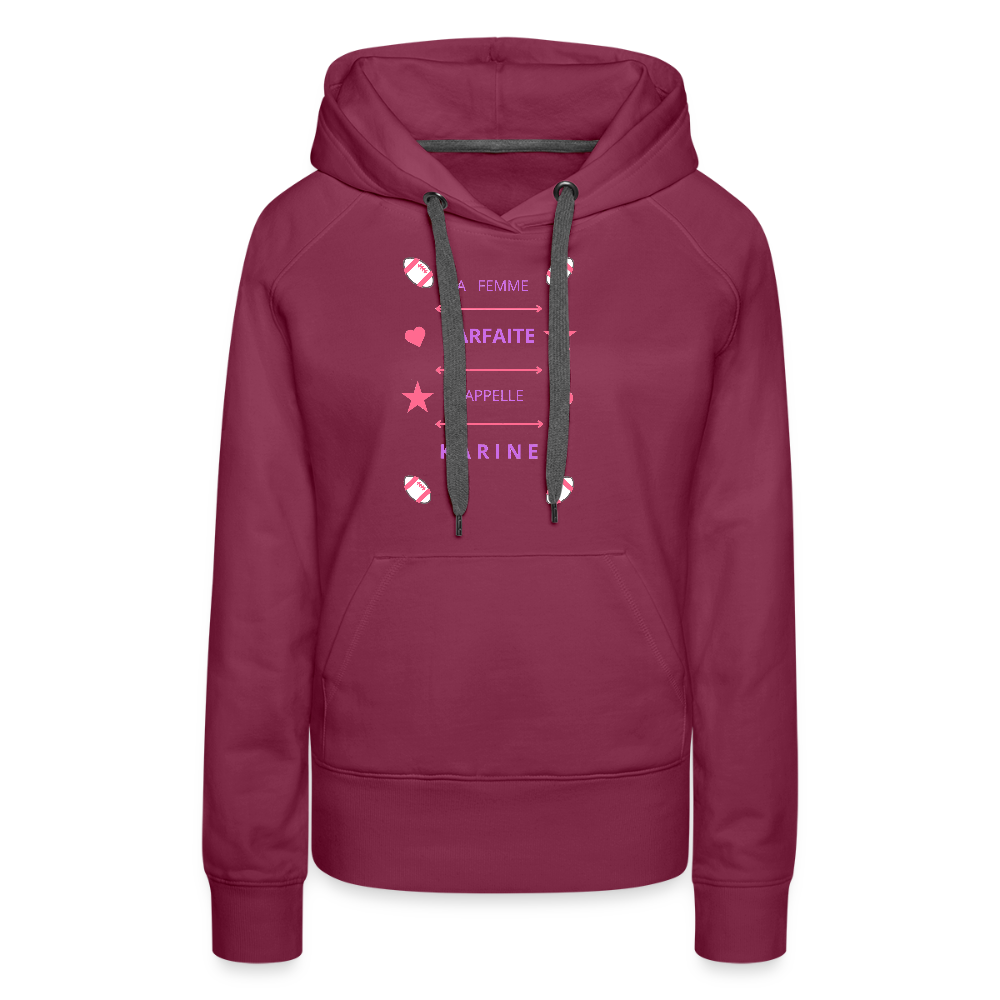 Sweat-shirt à capuche Premium pour femmes - bordeaux