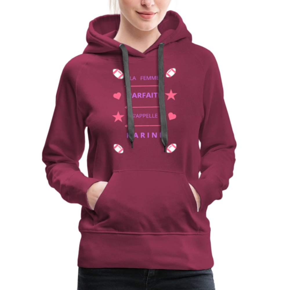 Sweat-shirt à capuche Premium pour femmes - bordeaux