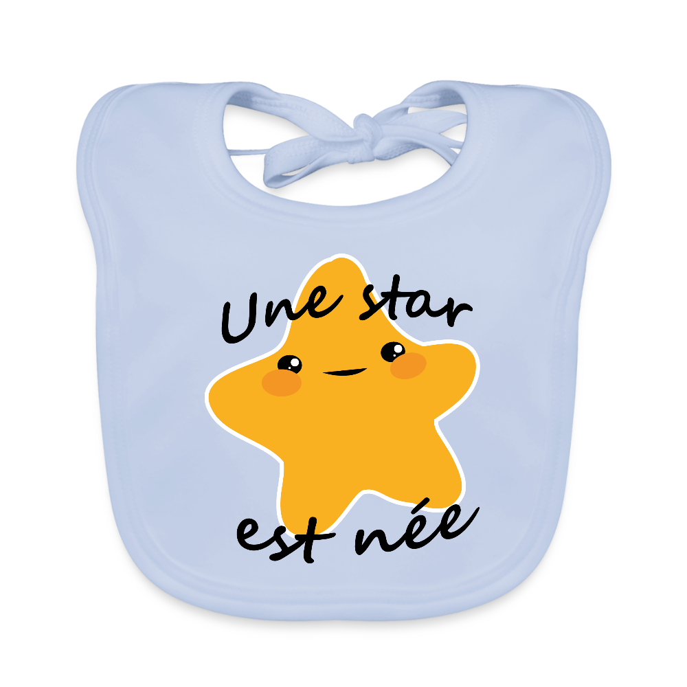 Bavoir bio Bébé - bleu ciel