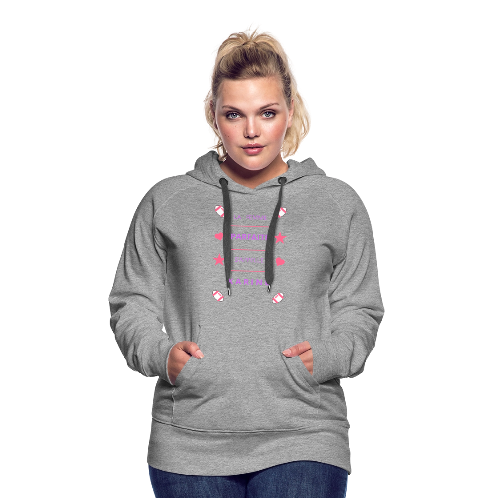 Sweat-shirt à capuche Premium pour femmes - gris chiné