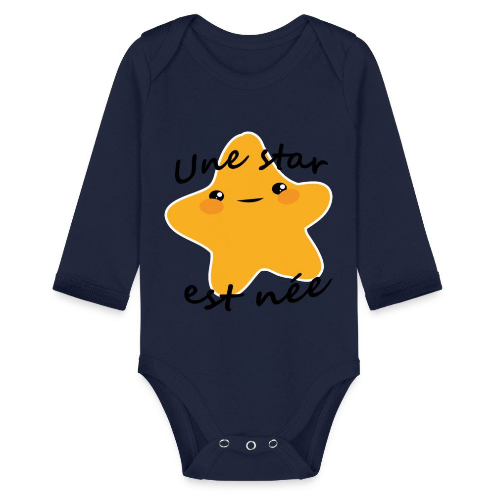 Body Bébé bio manches longues - marine foncé