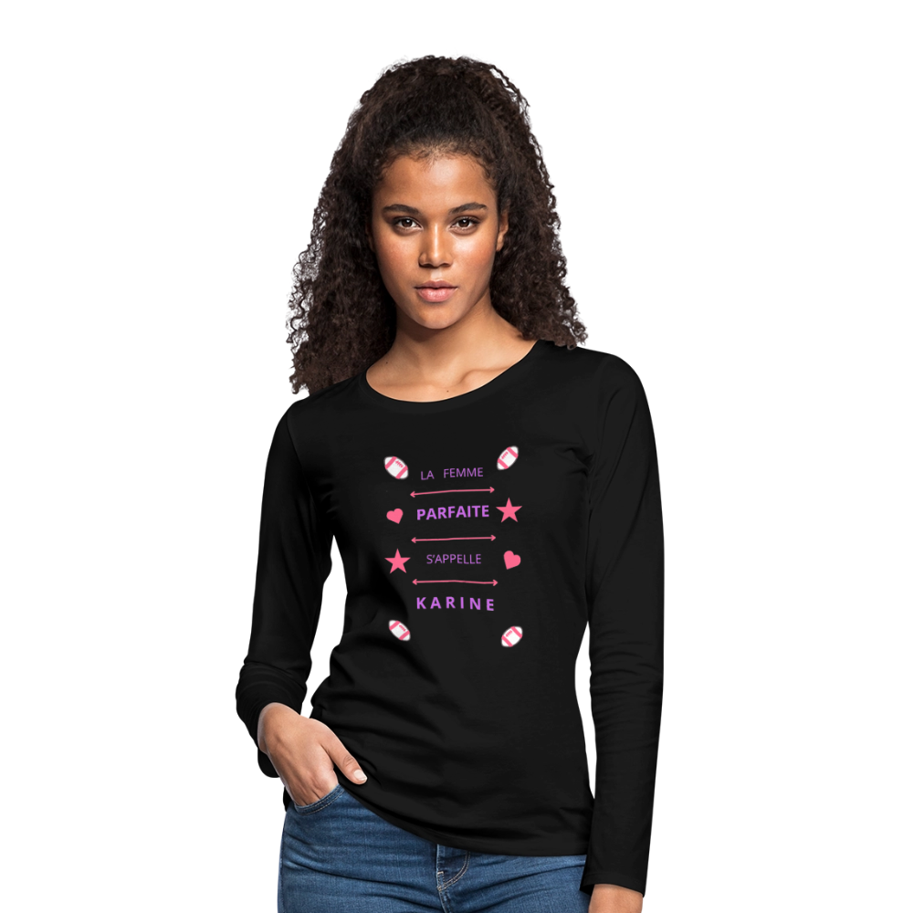 T-shirt manches longues Premium Femme - noir