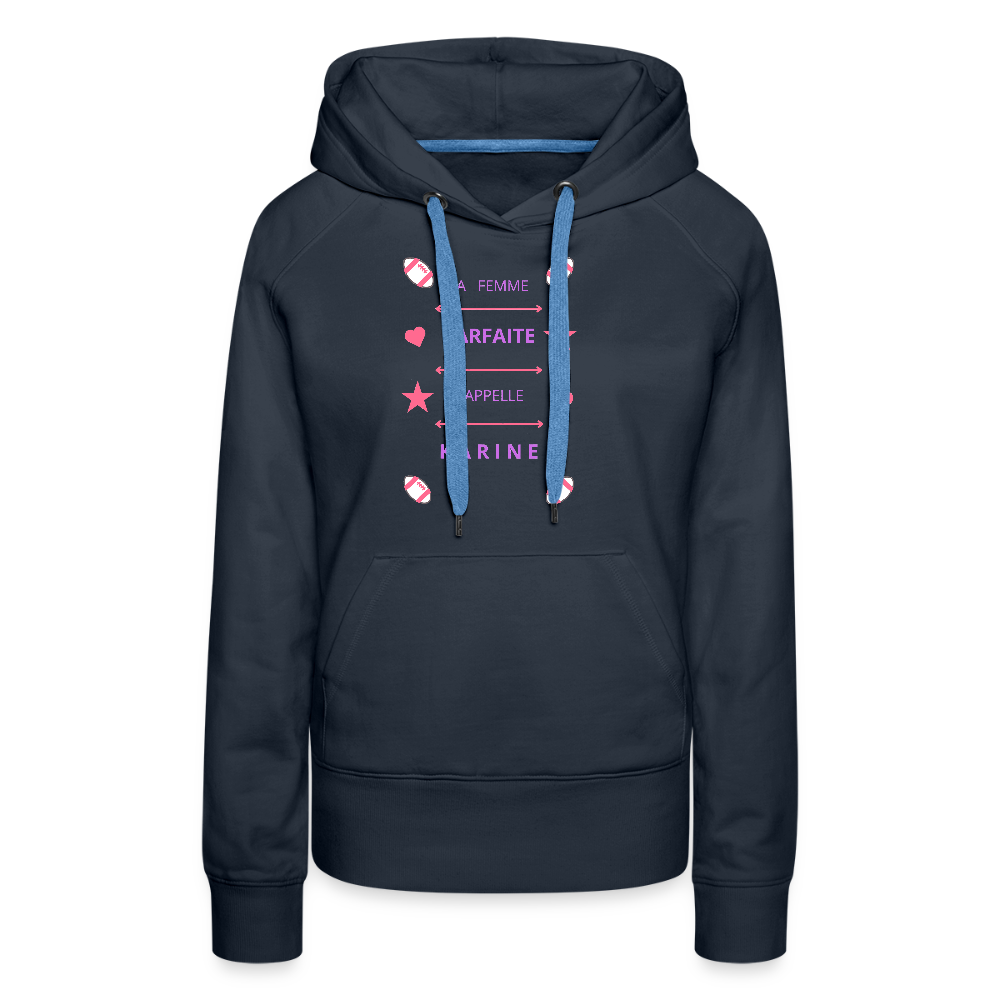 Sweat-shirt à capuche Premium pour femmes - marine