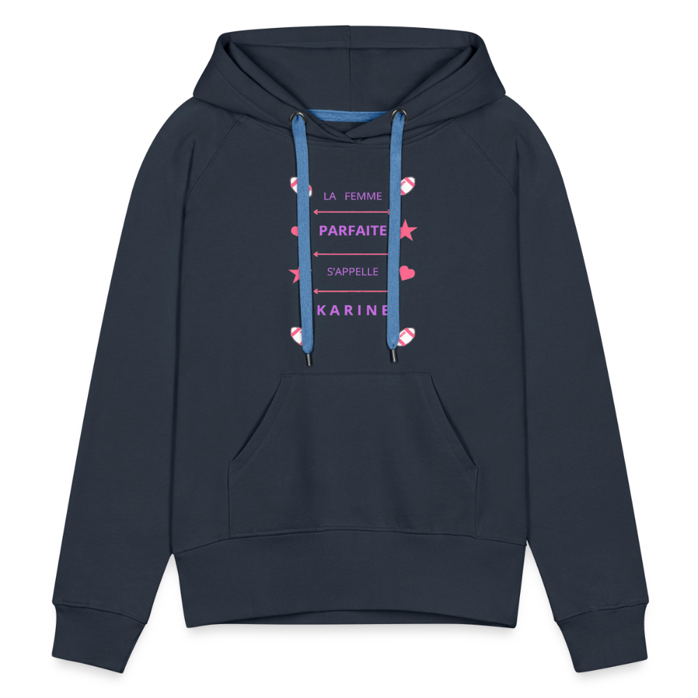 Sweat-shirt à capuche Premium pour femmes - marine