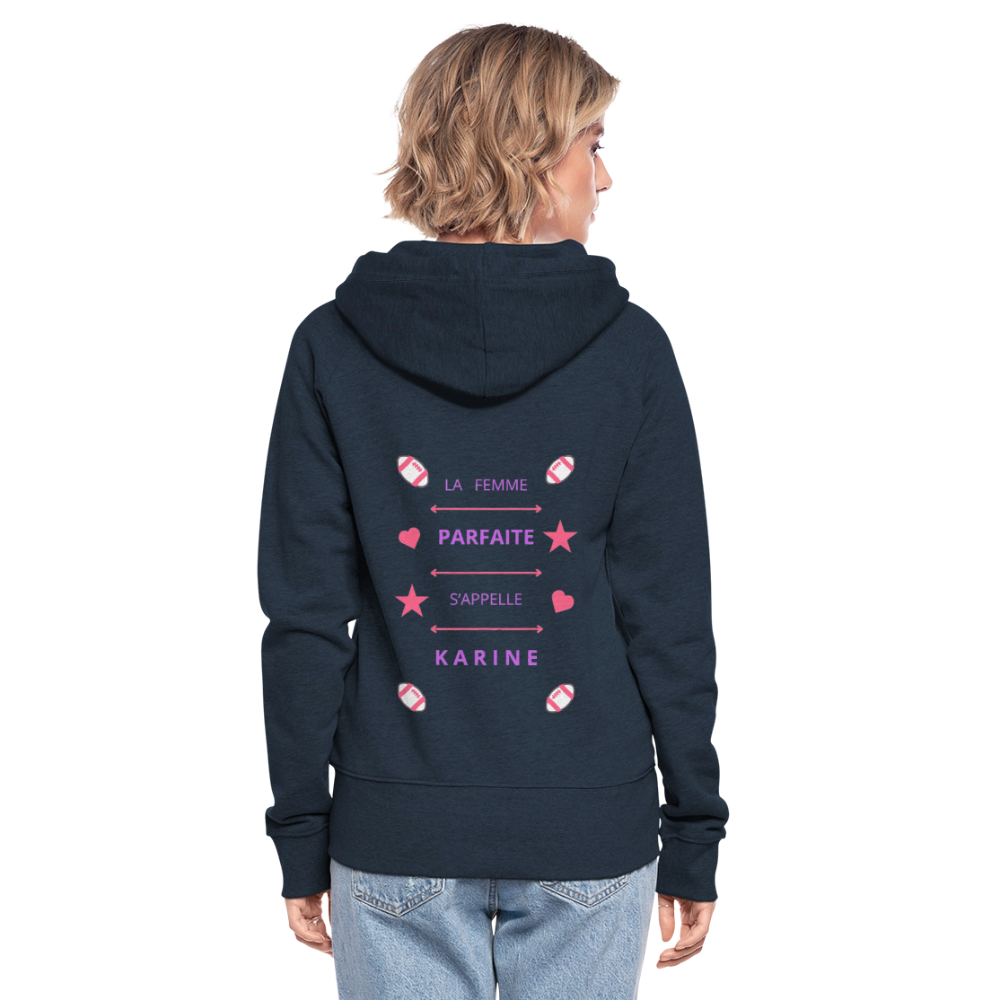 Veste à capuche Premium Femme - marine