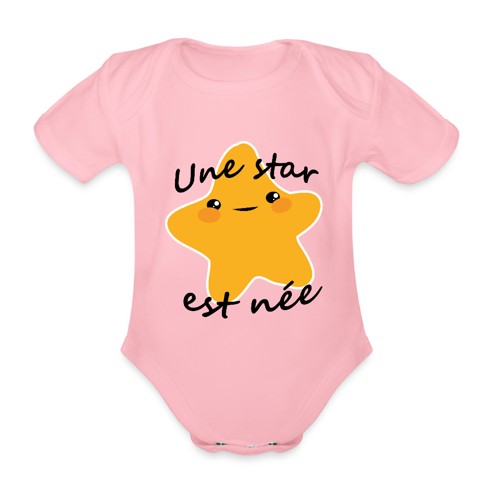 Body Bébé bio manches courtes - rose clair