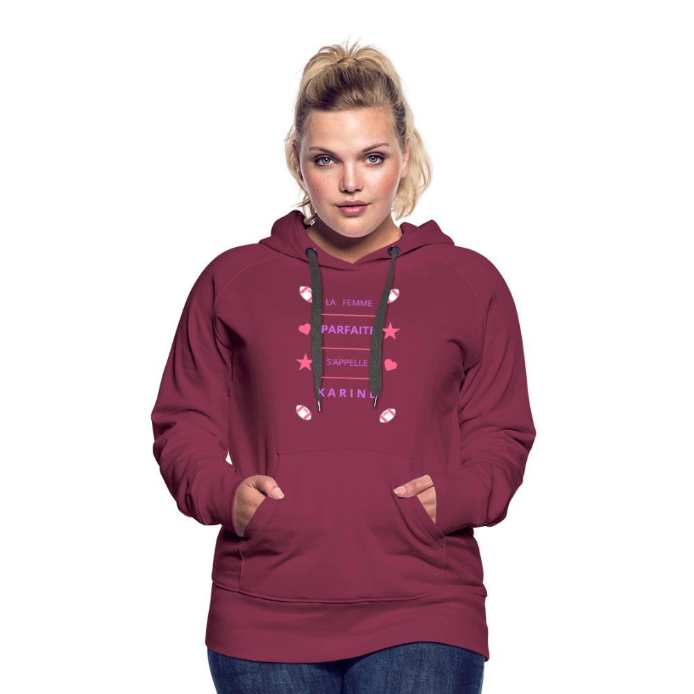 Sweat-shirt à capuche Premium pour femmes - bordeaux