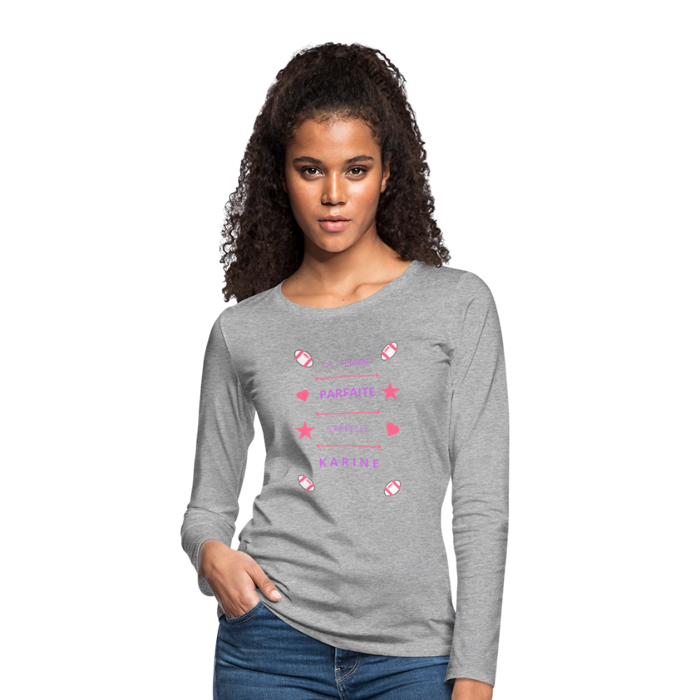 T-shirt manches longues Premium Femme - gris chiné