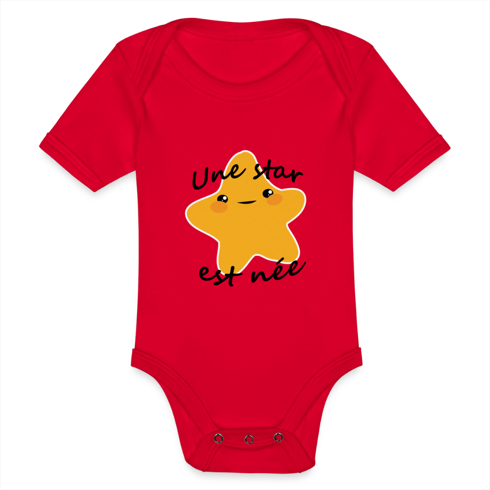 Body Bébé bio manches courtes - rouge