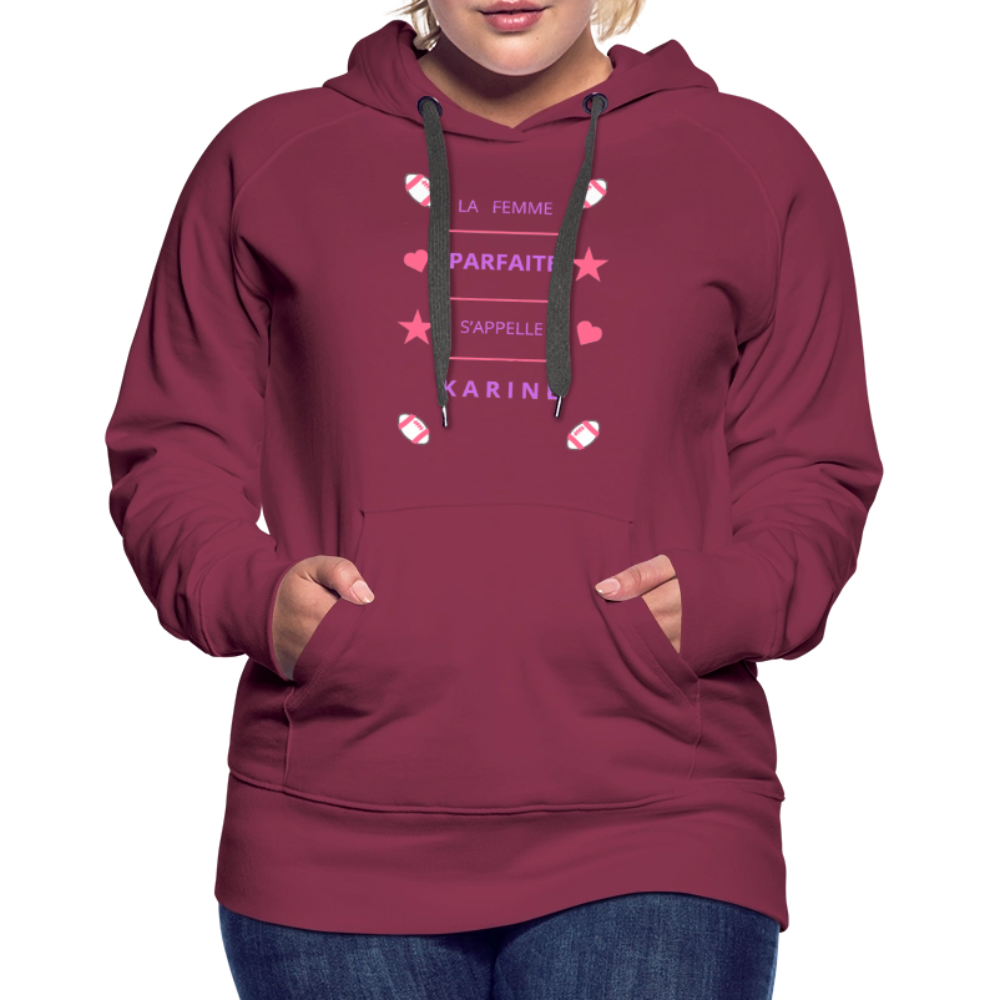 Sweat-shirt à capuche Premium pour femmes - bordeaux