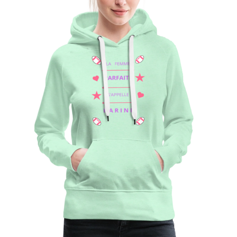 Sweat-shirt à capuche Premium pour femmes - vert clair menthe