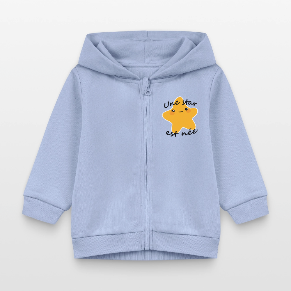 Veste à capuche bio CONNECTOR Stanley/Stella Bébé - ciel