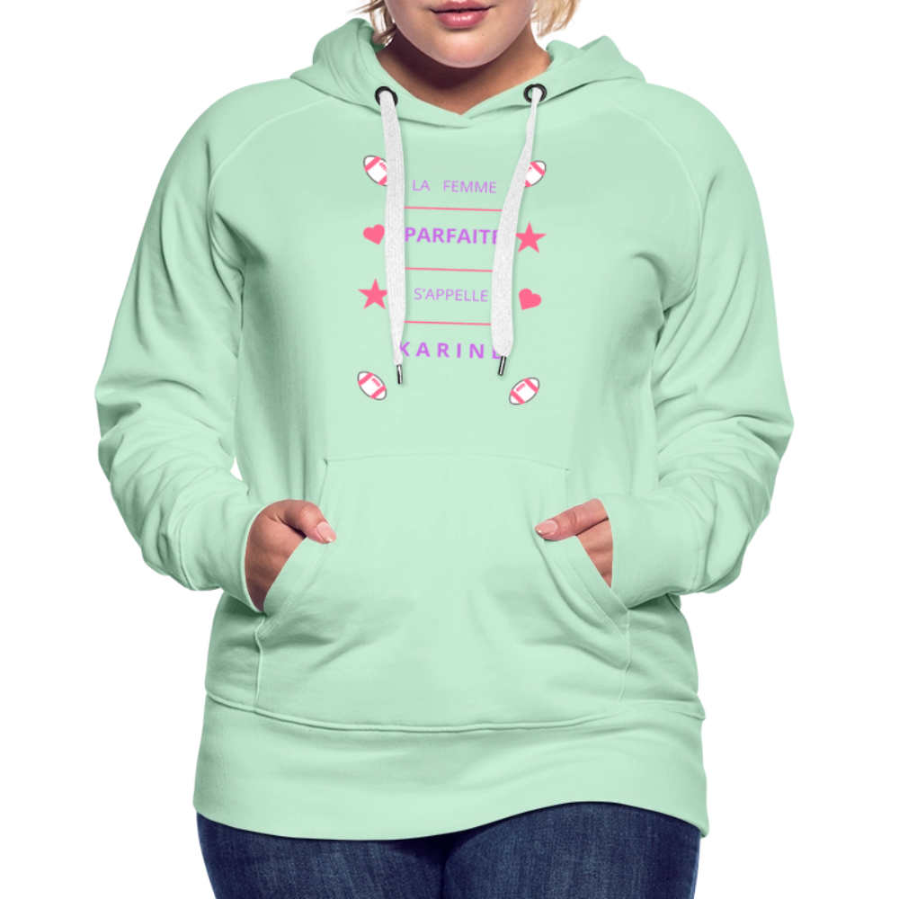Sweat-shirt à capuche Premium pour femmes - vert clair menthe