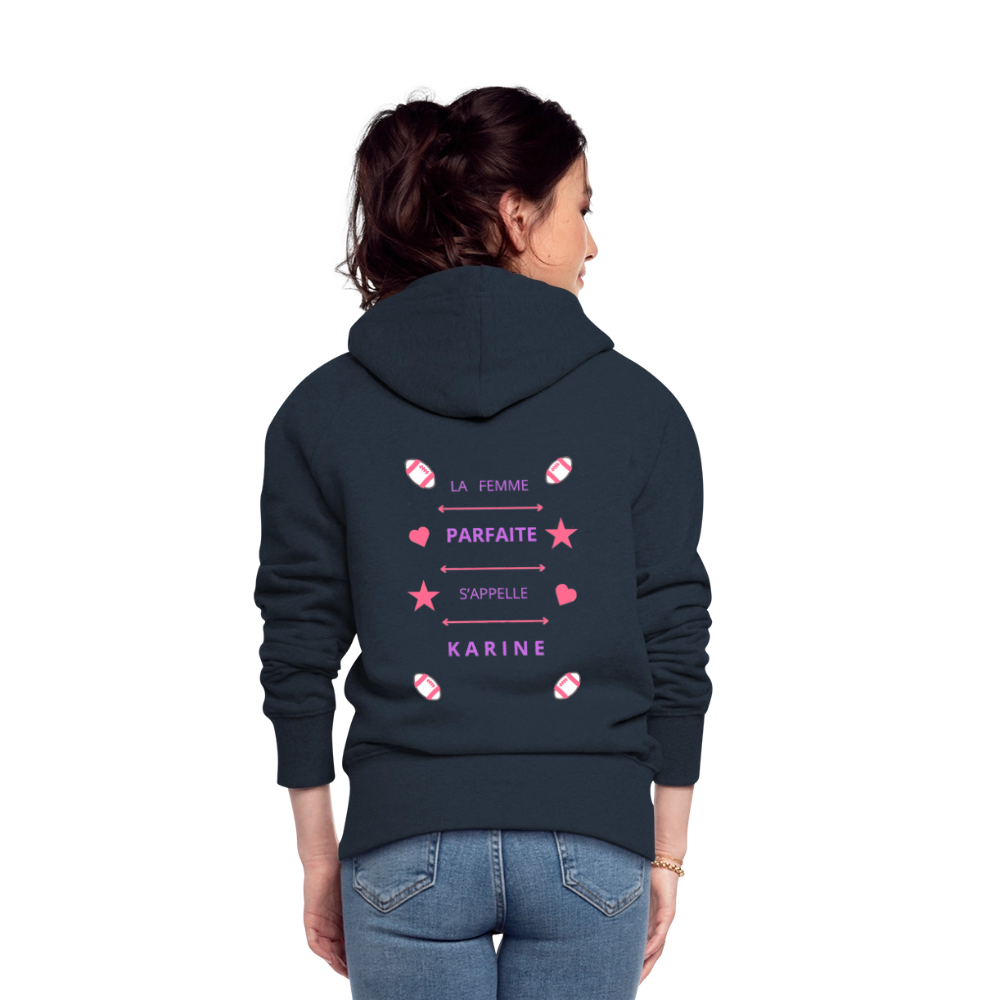Veste à capuche Premium Femme - marine