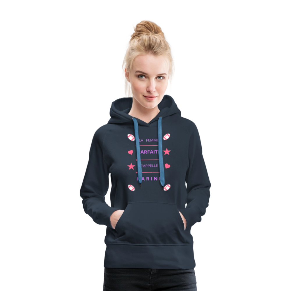 Sweat-shirt à capuche Premium pour femmes - marine